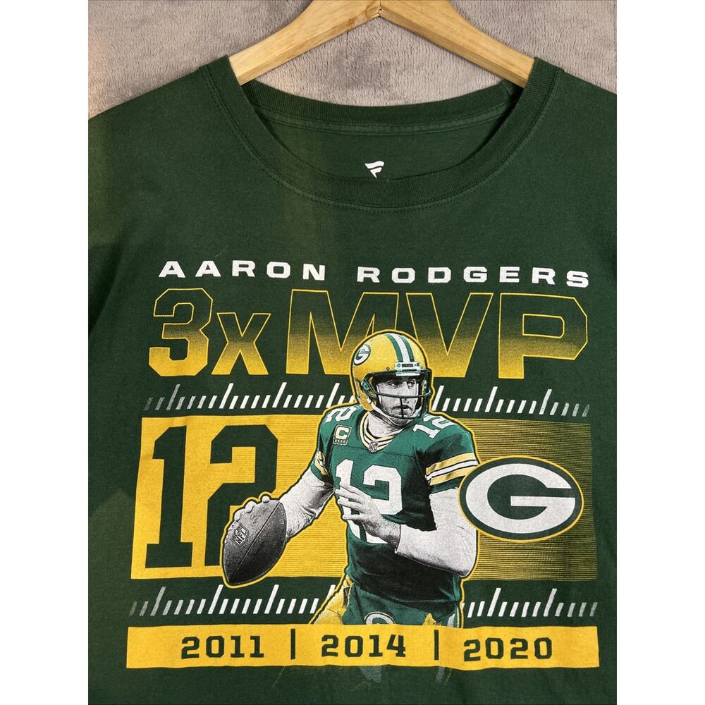 Aaron Rodgers T-Shirt Mens XL Green Bay Packers 12 Fanatics 3X MVP NFL Football